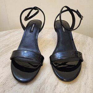 Nine West Womens Anny Round T Black Patent 7M - A048